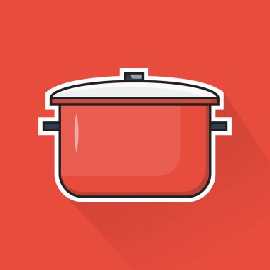 Düz Tasarımda Mutfak Çömleğinin Çizim Vektörü