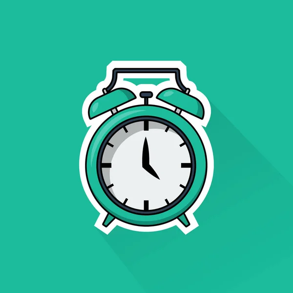 Ilustração Vetor Relógio Alarme Design Plano — Vetor de Stock