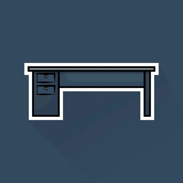 Illustration Vector Office Desk Flat Design — Stock Vector