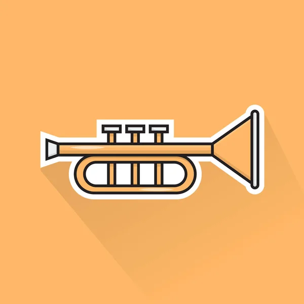 Illustration Vector Trumpet Flat Design — Stock Vector