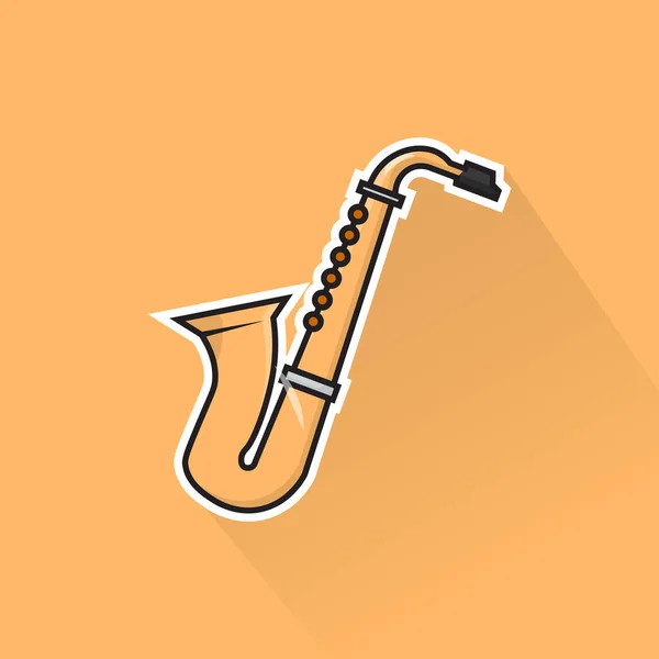 Ilustração Vetor Saxofone Design Flat — Vetor de Stock