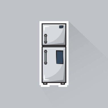 Düz Tasarımda Buzdolabının İllüstrasyon Vektörü