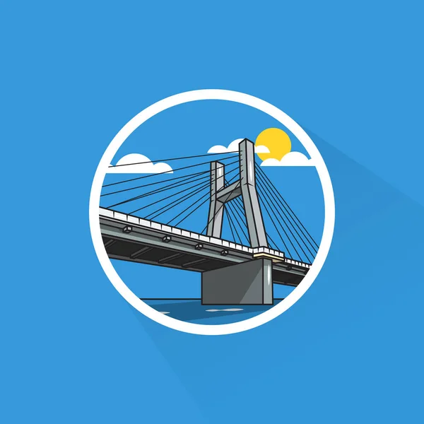 Düz Tasarımda Jembatan Emas Görüntü Vektörü — Stok Vektör