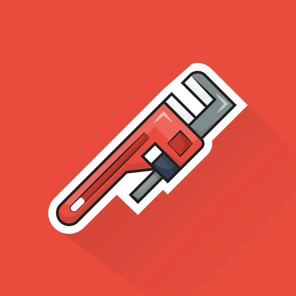 Illustration Vector Pipe Wrench Flat Design — Stock Vector