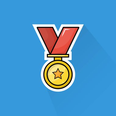 Illustration Vector of Medal in Flat Design clipart