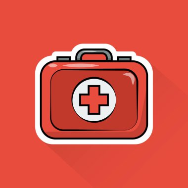 Düz Tasarımda Frist Yardım Kitinin İllüstrasyon Vektörü