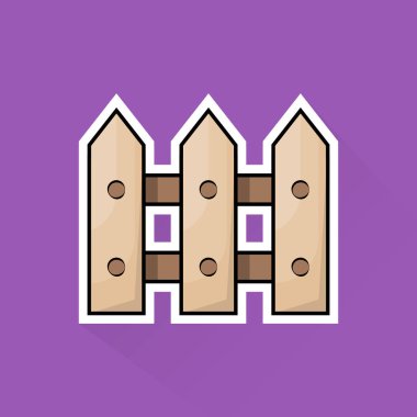 Düz Tasarımda Bahçe Çitinin Çizim Vektörü