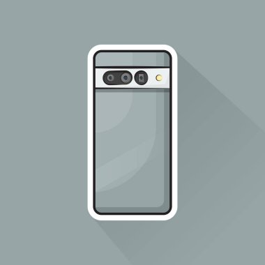 Düz Tasarımda Gri Telefonun Çizim Vektörü