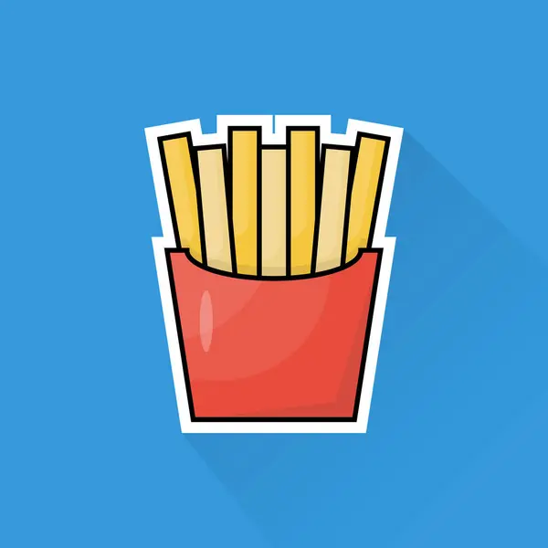 Illustration French Fries Flat Design — Stock Vector