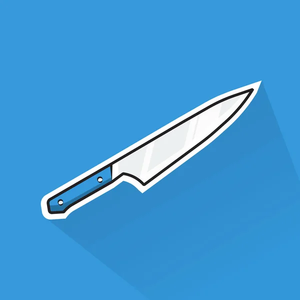 Düz Tasarımda Mavi Bıçak Çizim Vektörü — Stok Vektör