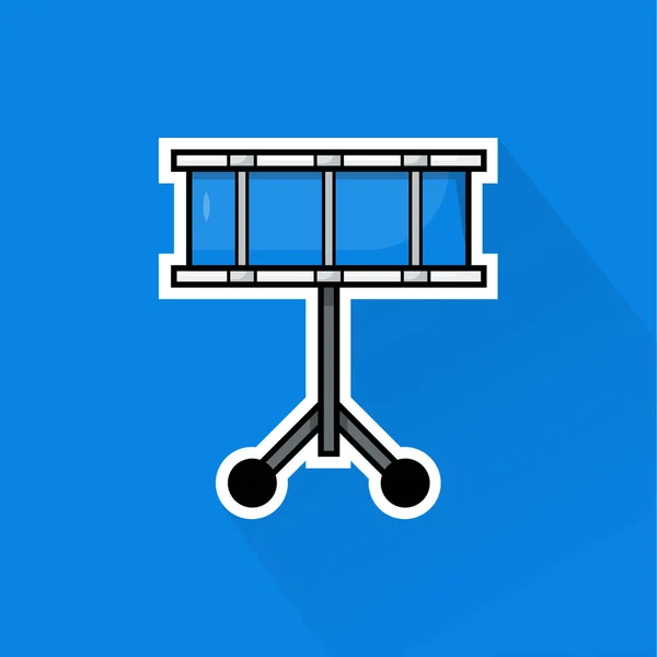 Illustration Vector Blue Snare Drum Flat Design — Stok Vektör