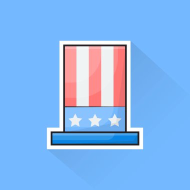 Düz Tasarımda Amerikan Şapkası Çizim Vektörü