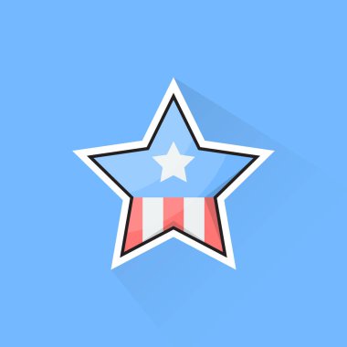 Düz Tasarım dalında Amerikan Yıldızının Çizim Vektörü
