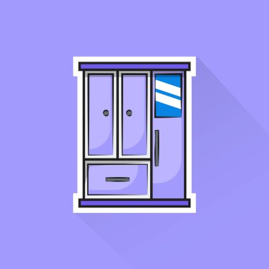 Düz Tasarımda Mor Dolap Vektörü