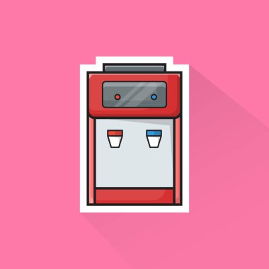 Düz Tasarımda Kırmızı Su Dağıtma Vektörü