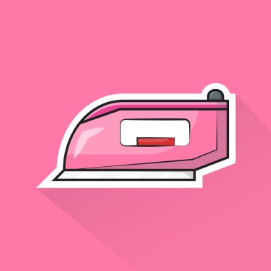 Düz Tasarımda Pembe Demir Çizim Vektörü