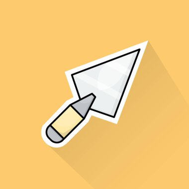 Düz Tasarımda Sarı Çimento Kaşığının Çizim Vektörü