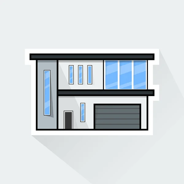 Illustration Vector White Modern House Flat Design — Stock Vector