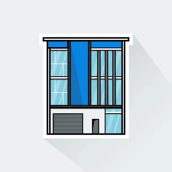Вектор Иллюстрации Blue Modern House Плоском Дизайне — стоковый вектор