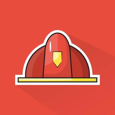 İtfaiyeci Miğferinin Düz Tasarım Görünümü