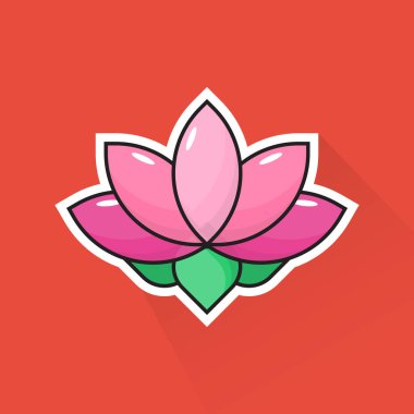 Düz Tasarımda Nilüfer Çiçeği Çizimi