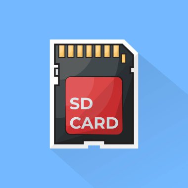 Düz Tasarımda SD Kartın İllüstrasyonu