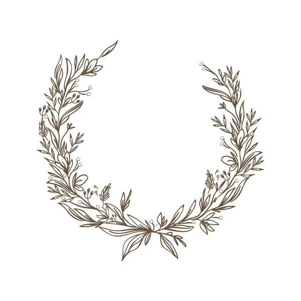 Ślubny Monogram Floral Logo Design — Wektor stockowy