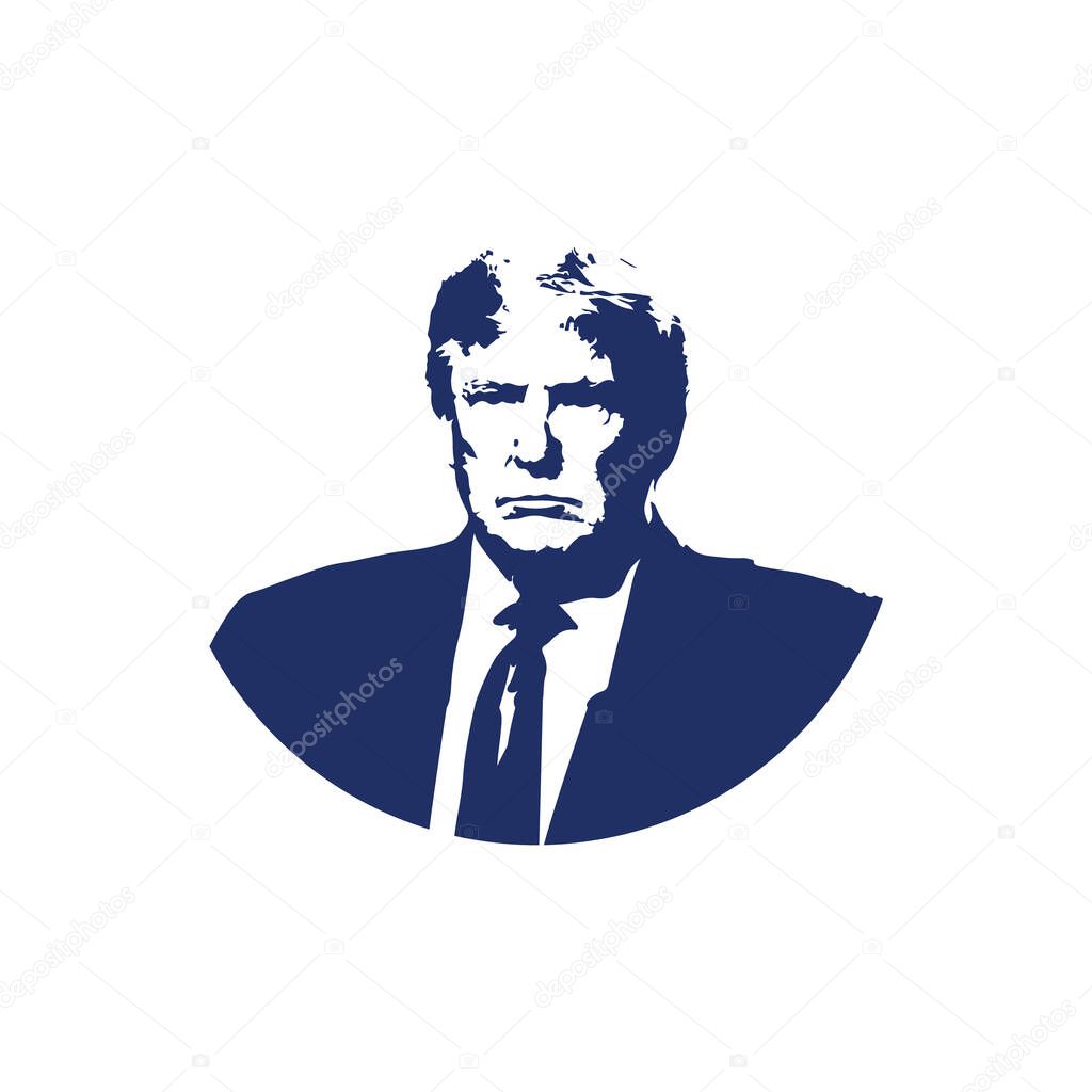 DONALD TRUMP SILHOUETTE LOGO ICON