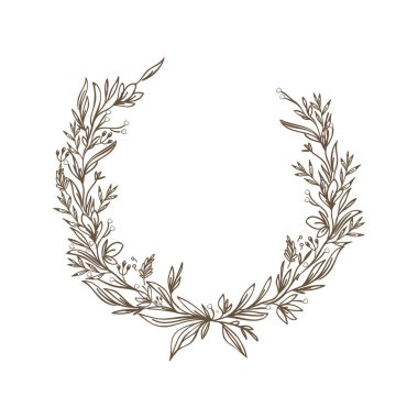 Çiçek çerçeveli vintage logo tasarımı
