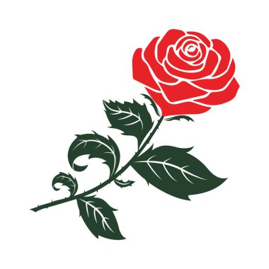 gül logosu tasarımı vektör çizimi