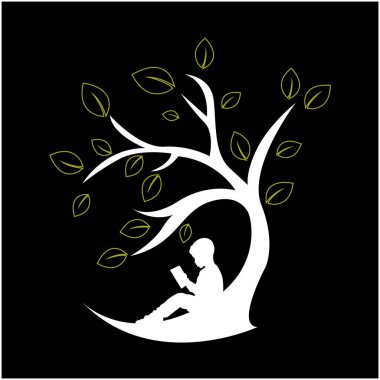 Ağaç logosu altında kitap okumak