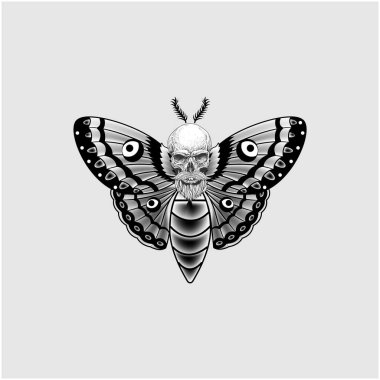 kafatası yüz kelebek logosu tasarımı