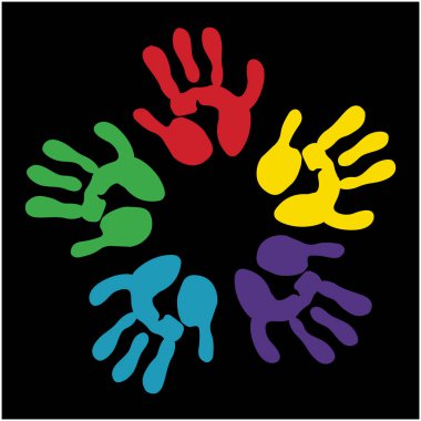 Eller logo tasarımı vektör illüstrasyonu