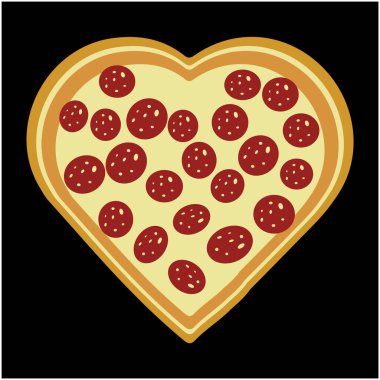 Heart Pizza Love logo tasarımı simgesi