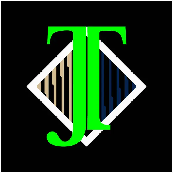 stock vector j t latter logo design icon 