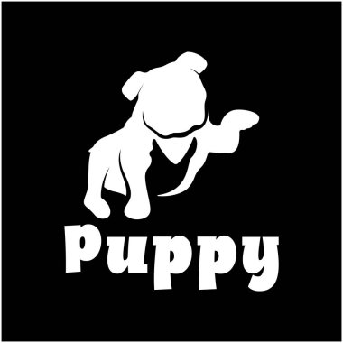 köpek logosu tasarımı ikon vektörü