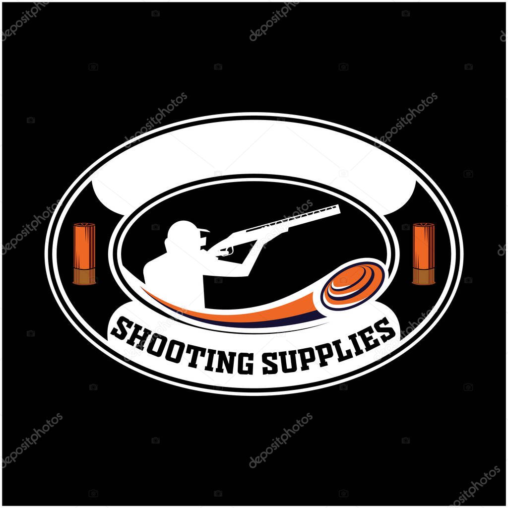 Shooting clay logo design icon