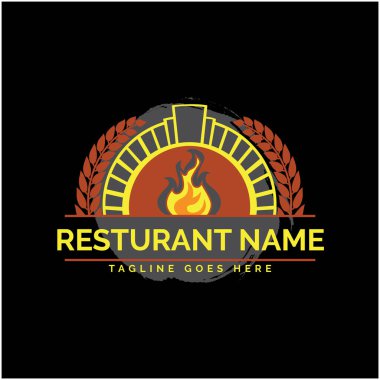 Restoran logo tasarımı ikon vektörü