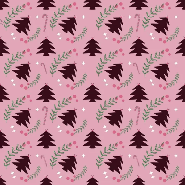 Weihnachtsbaum Vektorkunst Nahtloses Muster — Stockfoto