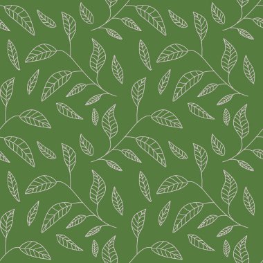 Yaprak çiçekli vektör sanatı kusursuz desen