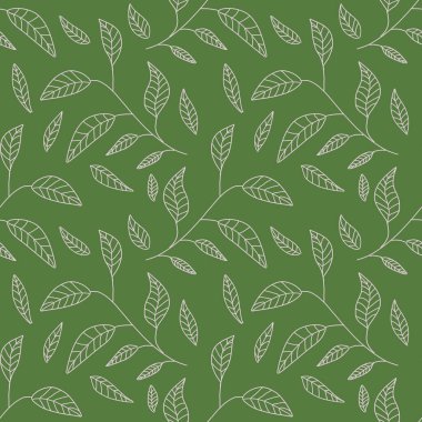 Yaprak çiçekli vektör sanatı kusursuz desen
