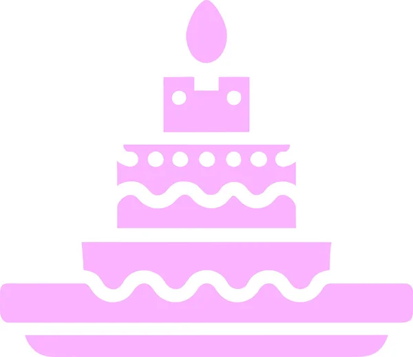 Gâteau Mariage Vecteur Icône Art — Image vectorielle