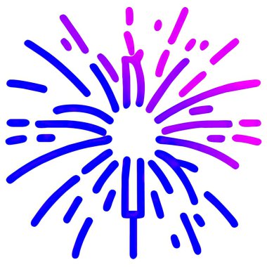 Havai fişek gradyan ana hatlı vektör sanat koleksiyonu