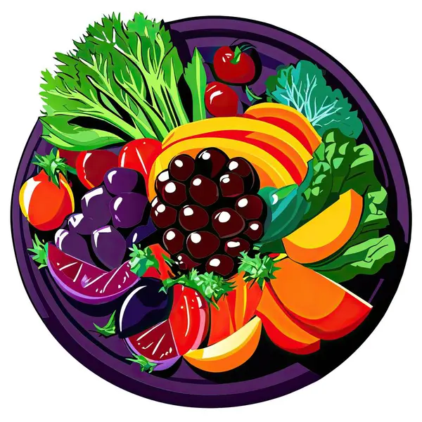 Egészséges Vegetáriánus Menü Illusztrációja Vegetáriánus Kultúra Számára — Stock Vector