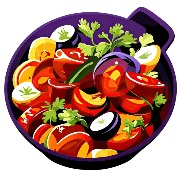 Ilustração Menu Vegetariano Saudável Para Cultura Vegana — Vetor de Stock