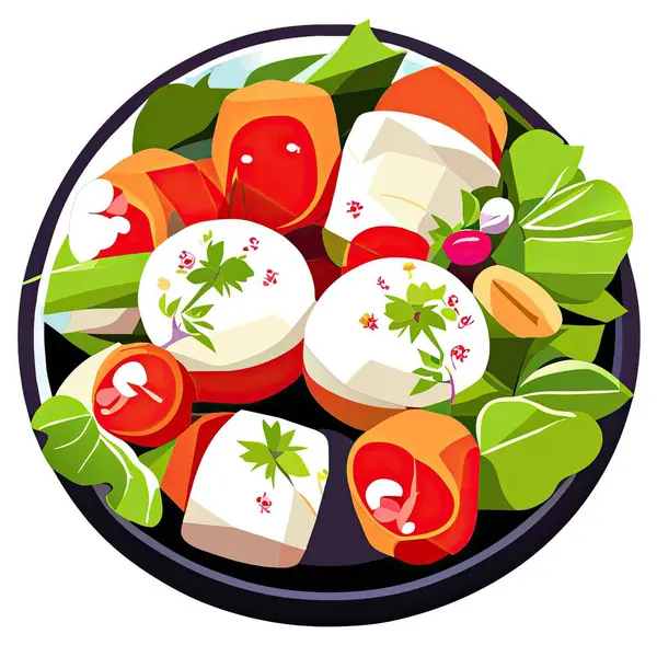 Ilustrasi Sehat Menu Vegetarian Untuk Budaya Vegan - Stok Vektor