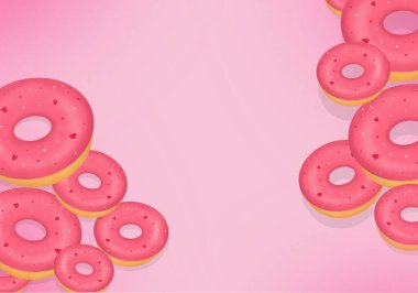 Lezzetli donut arka planı sizi yemeğe davet ediyor.