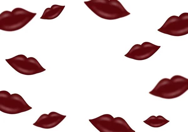 Lip Color Warna Bibir Terang Dibuat Dalam Bentuk Bingkai Gambar — Stok Foto