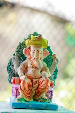 Hindistan 'daki Ganapati Festivali için Ganesh' in putları..