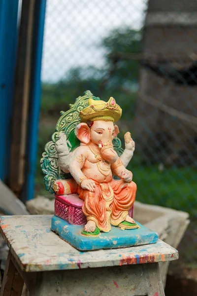 Intian Lord Ganesha Patsas Epäjumalia Lordi Ganesh Tulevan Ganapati Festivaali — kuvapankkivalokuva